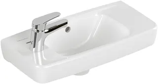 VB Handwaschbecken Newo 43935L 500x240mm Eckig mit Überlauf Weiß Alpin
