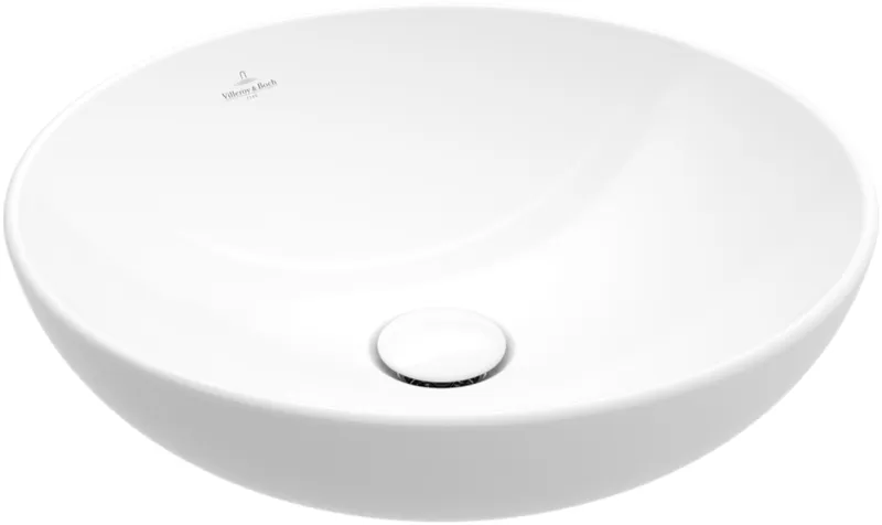 Villeroy & Boch Aufsatzwaschbecken Loop&Friends 380x 380mm Rund m. ÜL. Pure Black CeramicPlus