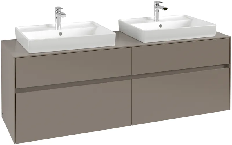 Villeroy & Boch WTUS Collaro C02400 1600x548x500mm 4 Ausz. für 2 Waschtisch Volcano Black