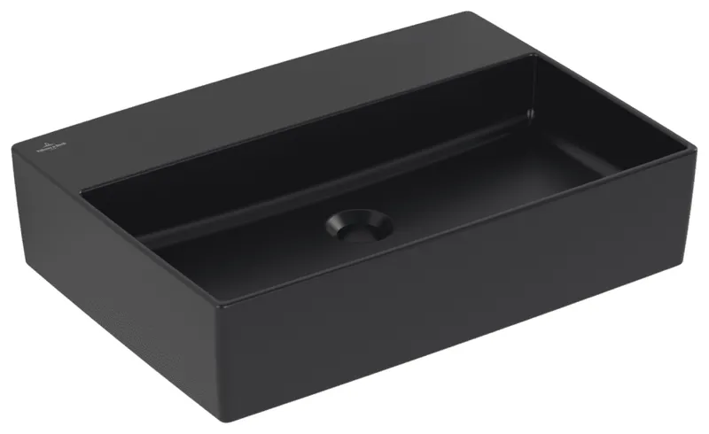 Villeroy & Boch Aufsatzwaschbecken Memento 2.0 600x 420mm re-eckig m. ÜL. Pure Black cplus