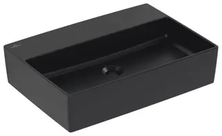Villeroy & Boch Aufsatzwaschbecken Memento 2.0 600x 420mm re-eckig m. ÜL. Pure Black cplus
