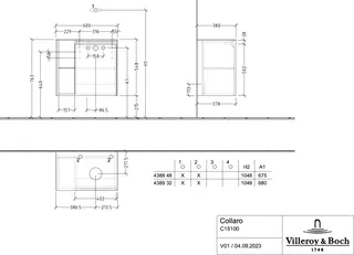 Villeroy & Boch WaschbeckenUS Collaro 600x548x380mm 1trg. A:re Waschbecken rechts Marine Blue – Bild 3