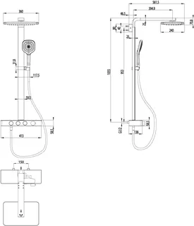 Villeroy & Boch Duschsystem Infinity Showers 413x1108x561mm wandm Chrom – Bild 2