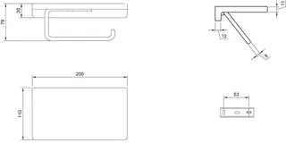 Villeroy & Boch Toilettenpapierhalter mit Ablage Elements - Striking 200x110x79mm Chrom – Bild 3