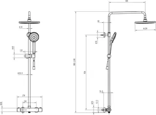 Villeroy & Boch Duschsystem Universal Showers 278x1096x576mm wandm Matt Black – Bild 3