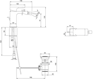Villeroy & Boch Einhebel-Bidetarmatur Subway 3.0 43x135x146mm Chrom – Bild 3