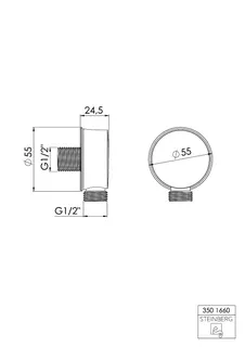 Steinberg Brauseanschlussbogen 1/2" 350 1660, chrom – Bild 2