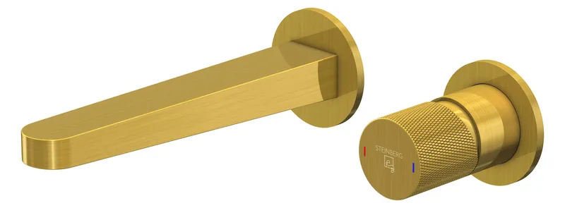 Steinberg Waschtisch-Wand-Einhebelmischer 171 1814 3 BG, brushed gold