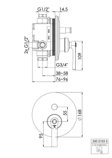 Steinberg Fertigmontageset für Wanne/Brause-EHM 350 2103 3, chrom – Bild 2