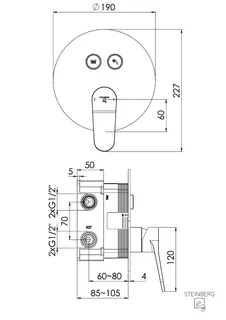 Steinberg Unterputz-Einhebelmischer 340 2221 3, chrom