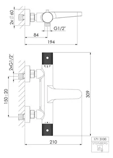 Steinberg Aufputzthermostat für Wanne 171 3100, chrom – Bild 3