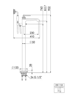 Steinberg Freistehende Wannen-Armatur 350 1162, chrom – Bild 2