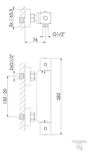 Steinberg Aufputzthermostat 1/2" für Dusche 342 3200, chrom – Bild 3