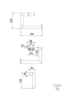 Steinberg Papierhalter 480 2800 BN, brushed nickel