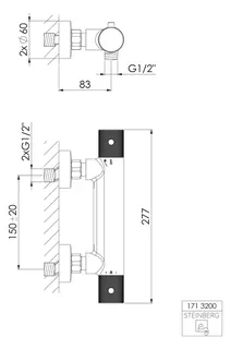 Steinberg Aufputzthermostat für Dusche 171 3200, chrom – Bild 3