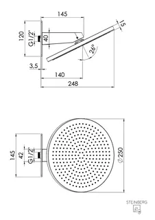 Steinberg Wall rain Regenpaneel 390 5650, chrom – Bild 2