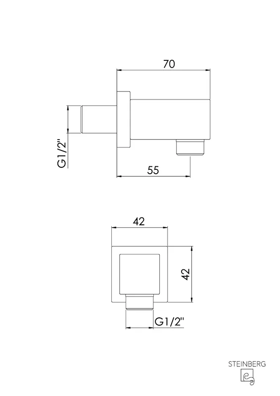 Steinberg Brauseanschlussbogen 1/2" 342 1660 S, schwarz