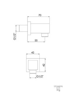 Steinberg Brauseanschlussbogen 1/2" 342 1660 S, schwarz