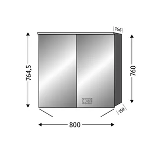 sanibel-Spiegelschrank ALU-GO A24 LED Nr. AZ3726L 800x764x166mm aus Aluminium – Bild 2