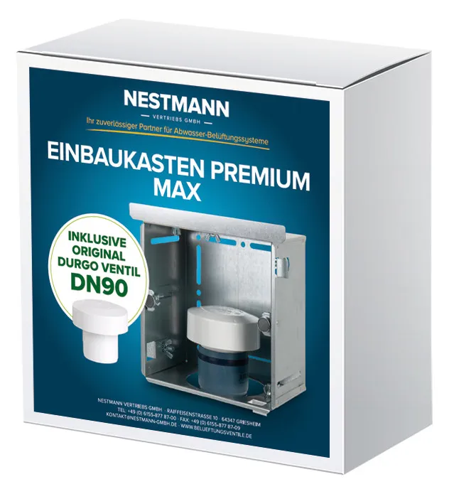 Einbaukasten PREMIUM MAX DN 90 o. Front inkl. DURGO Ventil DN 90