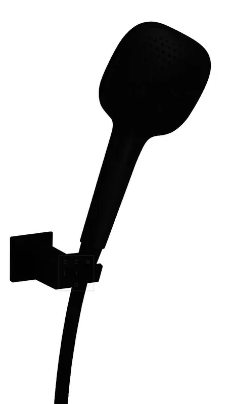 SCALIDO-Wannen-Brauseset A24 eckig Hand- brause softedge 3S, Schlauch/Halter schw