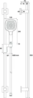SCALIDO-Brauseset A24 softede m. Handbr. softedge 3S Wandstange 950mm/Schlauch vc – Bild 2
