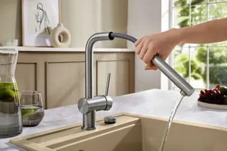 sanibel Spültischarmatur S6-STL A24 DN15 seitlich/hoher ausziehbarer L-Auslauf es – Bild 2