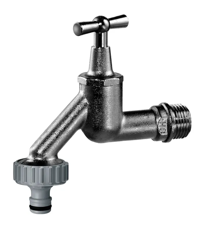 comfort-Auslaufventil m Knebel Schlauchanschl DN 15 (1/2") matt vc