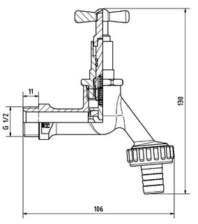 comfort-Auslaufventil mit Steckschl. SA, Oberteil DN 15(1/2") matt vc – Bild 2