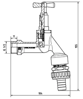 comfort-Auslaufventil HD Steck- schl RB und SA,RV DN 15 (1/2") verchr – Bild 2