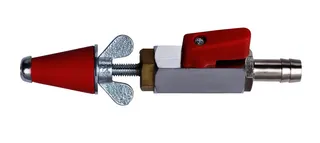 Gasprüfstopfen, konisch, Gr.2 (3/4"-1.1/4"), mit Kupplung