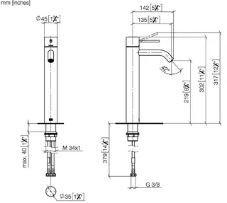 Dornbracht META SLIM Waschtisch-EHM mit erhöhtem Standfuß META 33537662 Chrom – Bild 3