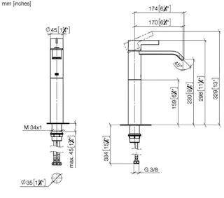 Dornbracht Waschtisch-Einhandbatterie mit erhöhtem Standfuß IMO 33537671 Chrom – Bild 4