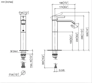 Dornbracht Waschtisch-Einhandbatterie mit erhöhtem Standfuß IMO 33537671 Chrom – Bild 5