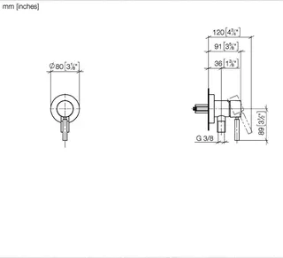 Dornbracht UP-Einhandbatterie mit Abdeckplatte SERIENSPEZIFISCH 36046660 Chrom – Bild 3