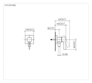 Dornbracht UP-Einhandbatterie mit Abdeckplatte SERIENSPEZIFISCH 36046970 Chrom – Bild 3