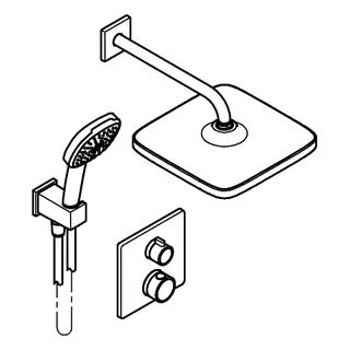GROHE UP-Duschsystem Grohtherm 103995 eckig 2 ASV für Duschrahmen Mono chrom – Bild 2
