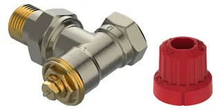 Danfoss M30 Ventilgehäuse MIO 15 M30x1,5, R 1/2, Eck, matt vernickelt