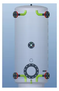 Danfoss Pufferspeicher PSS 2000, RSt 37- Mit Wärmedämmung aus EPS,PN 6