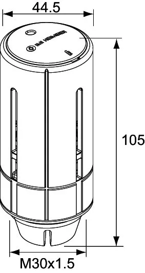 HEIMEIER Th.-Kopf Halo-B Danfoss-RA Set Behördenmodell mit eingebauten Fühler