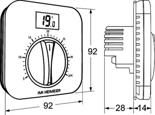 HEIMEIER DS1-L V2 Raumthermostat 230 V, Unterputzmontage, LCD-Bildschirm – Bild 4