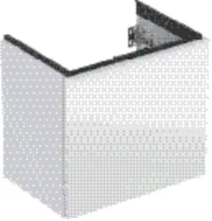 Waschtisch-US 592x535x415mm, verkürzt design4YOU, K: weiß hgl, F: Glas weiß – Bild 2
