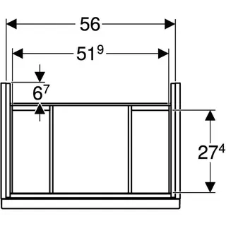 Waschtisch-US 592x535x415mm, verkürzt design4YOU, Nussbaum – Bild 4