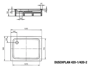 Duschfläche 90x120x6,5cm more4YOU, weiß, Invisible Grip – Bild 3