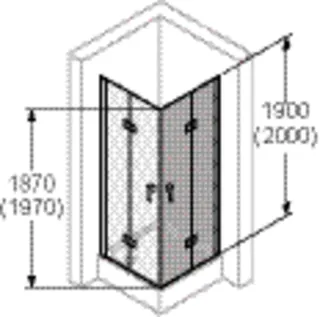 Schwingfalttür 100x190cm, rechts ESG trend4YOU 2.0, Black Edition – Bild 4