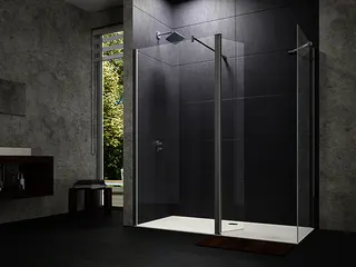 Walk In, festes Seg. m. Pendel, Maßanf. trend4YOU, Glas, Black Edition