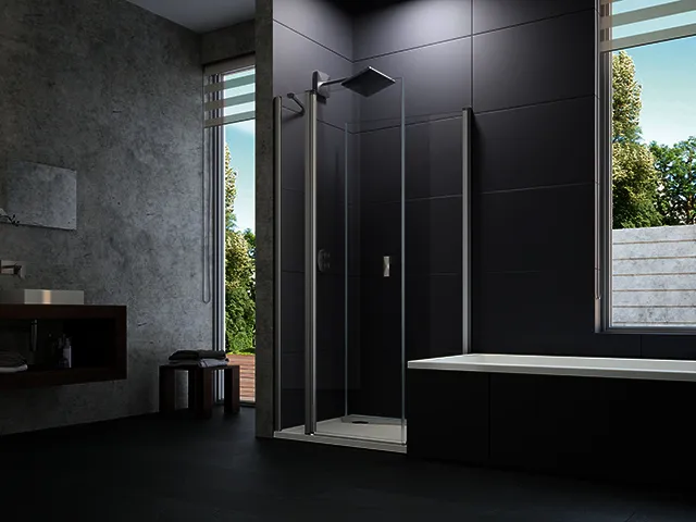 Seitenwand beweglich 90x2000 ESG trend4YOU, Black Edition