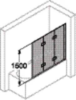 Badewanne-Schwingfalttür3-tlig,B:10-120,re trend4YOU, Glas, Black Edition – Bild 4