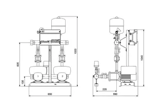 GRUNDFOS Druckerhöhungsanlage Hydro Multi-E 2 CME 5-3 U1 A-A-A-A-A – Bild 2