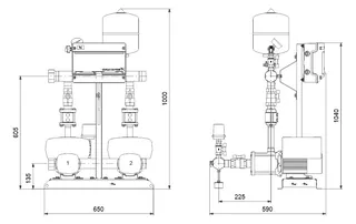GRUNDFOS Druckerhöhungsanlage Hydro Multi-E 2 CME 5-4 U2 A-A-A-A-A – Bild 2